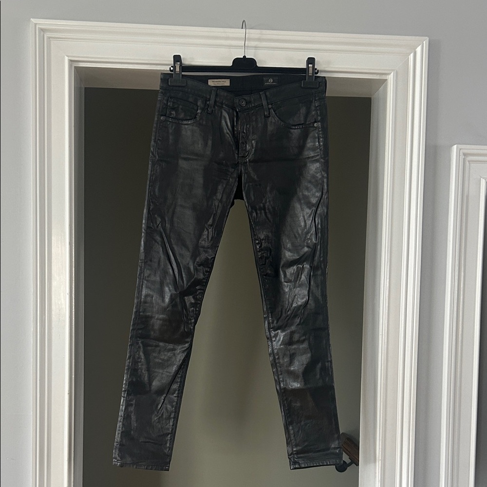 AG Adriano Goldschmied Black Coated Pants